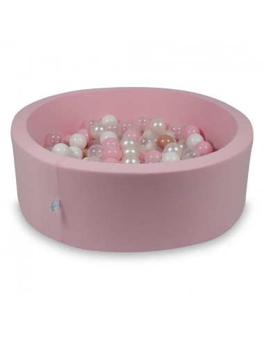 Piscine à balles ronde en jersey, 90cm - Rose solde