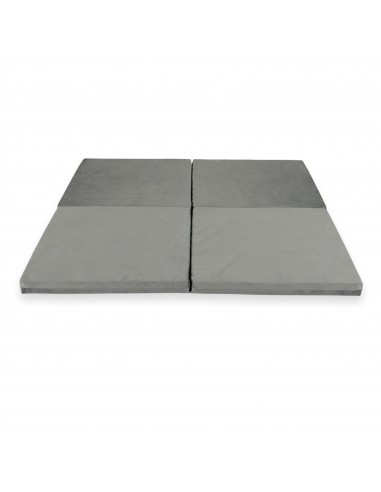 Tapis de jeu Carré en velours épais, 120cm - Gris en stock