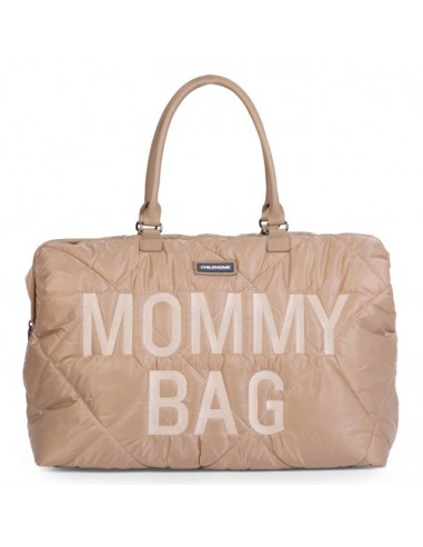 Mommy bag matelassé beige solde