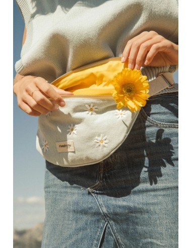 CUSTINE LE SAC BANANE Denim Upcyclé Marguerite rembourrage situé sous