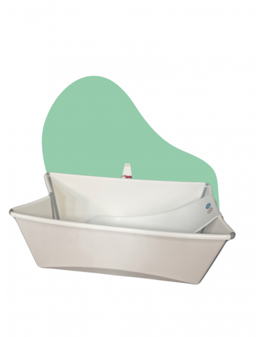 Stokke - Flexi Bath Stokke + Transat de bain - Bleu & Blanc JUSQU'A -70%! 