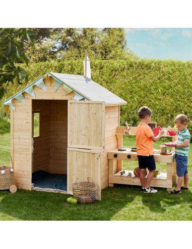 Cabane en bois, maisonnette pour enfants 2-en-1 avec cuisinière livraison et retour toujours gratuits